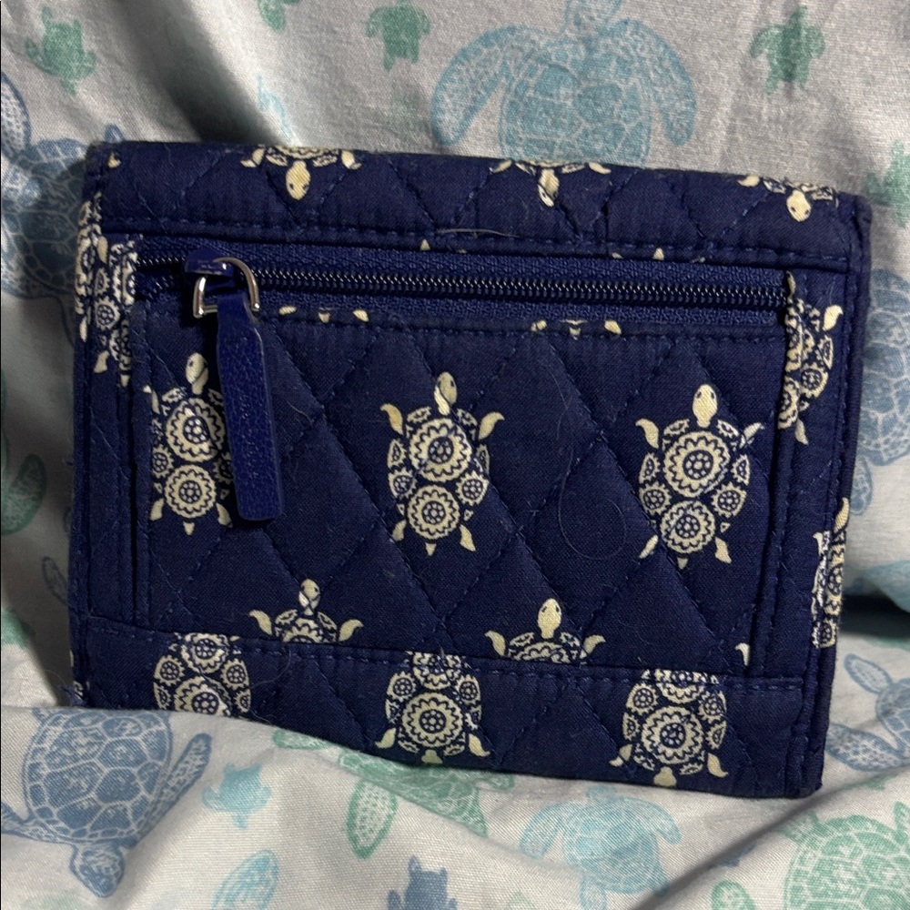 Vera Bradley Navy Turtle Print Quilted Wallet - Picture 3 of 3
